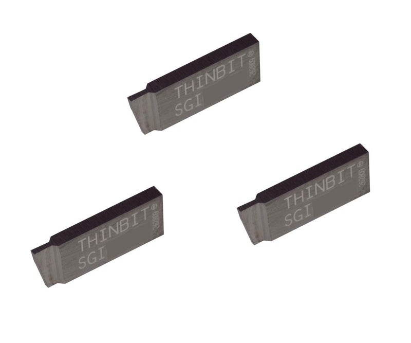 LITTLEBIT THINBIT 3 Pack SGI026D2 0.026" Width 0.078" Depth, Uncoated Carbide, Sharp Corner, Grooving Insert for Steel, Cast Iron and Stainless Steel with Interrupted Cuts - Image 1